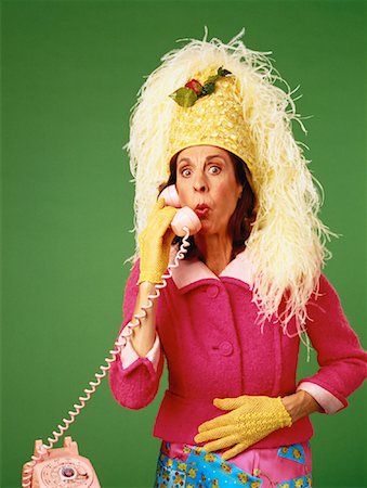 simsearch:700-00027399,k - Portrait of Mature Woman Wearing Hat, Using Rotary Telephone Stock Photo - Rights-Managed, Code: 700-00057842