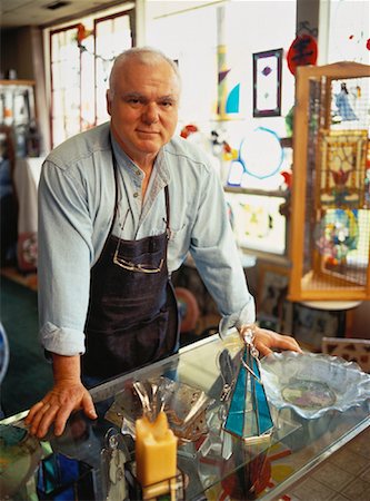simsearch:700-06407782,k - Portrait of Mature Male Stained Glass Artisan in Workshop Stock Photo - Rights-Managed, Code: 700-00058848