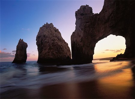 simsearch:700-03456784,k - El Arco at Sunset, Lover's Beach Sea of Cortes, Cabo San Lucas Baja, Mexico Stock Photo - Rights-Managed, Code: 700-00058957