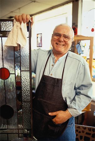 simsearch:700-06407782,k - Portrait of Mature Male Stained Glass Artisan in Workshop Stock Photo - Rights-Managed, Code: 700-00059047