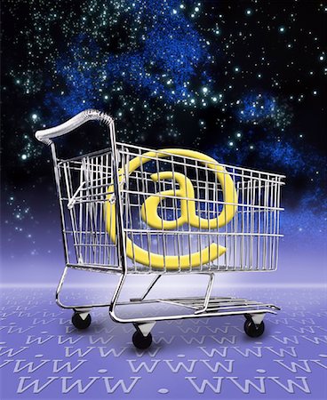 simsearch:700-00553920,k - @ Symbol in Shopping Cart on WWW Landscape in Space Stock Photo - Rights-Managed, Code: 700-00059064