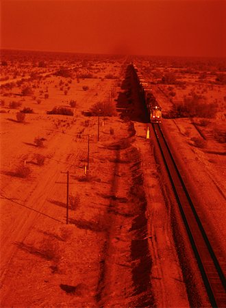 simsearch:700-00082932,k - Overview of Train and Tracks at Sunset, Imperial Sand Dunes El Centro, California, USA Stock Photo - Rights-Managed, Code: 700-00059945