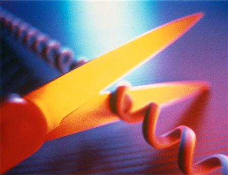 simsearch:700-00025806,k - Close-Up of Scissors Cutting Telephone Cord Stock Photo - Rights-Managed, Code: 700-00051177