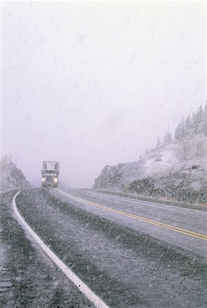 simsearch:700-00090429,k - Transport Truck on Road during Snowfall Stock Photo - Rights-Managed, Code: 700-00052021