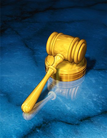 simsearch:700-00028739,k - Gold Gavel and Reflection on Marble Surface Stock Photo - Rights-Managed, Code: 700-00053001