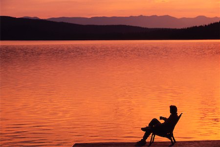 simsearch:600-02957787,k - Man on Dock at Sunset, Purden Lake, British Columbia, Canada Stock Photo - Rights-Managed, Code: 700-00053106