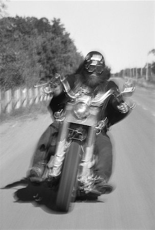 Biker Riding Motorcycle on Road Ontario, Canada Stock Photo - Rights-Managed, Code: 700-00053300