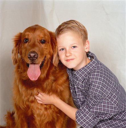 simsearch:700-00071488,k - Portrait of Boy Hugging Dog Stock Photo - Rights-Managed, Code: 700-00053393