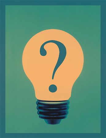 simsearch:700-00077410,k - Lightbulb and Question Mark Stock Photo - Rights-Managed, Code: 700-00064178