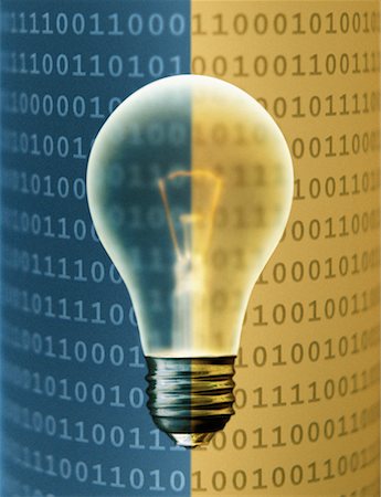 simsearch:700-00045838,k - Lightbulb and Binary Code Stock Photo - Rights-Managed, Code: 700-00064305