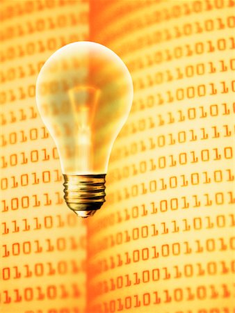 simsearch:700-00040444,k - Lightbulb and Binary Code Stock Photo - Rights-Managed, Code: 700-00064306