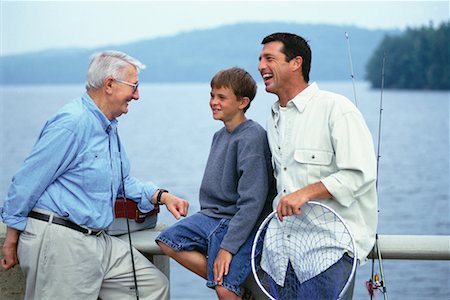 simsearch:700-00361698,k - Grandfather, Father and Son on Bridge, Belgrade Lakes, ME, USA Stock Photo - Rights-Managed, Code: 700-00066377