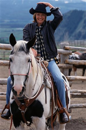 Portrait of Woman on Horseback Stock Photo - Rights-Managed, Code: 700-00067840