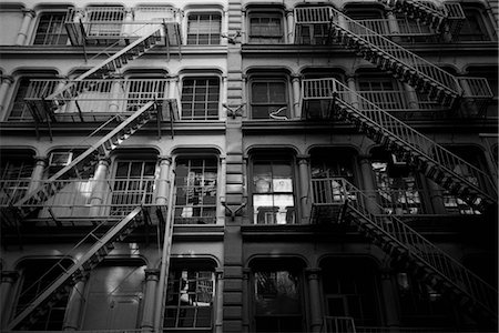 simsearch:700-01694071,k - Building and Fire Escapes Soho, New York, New York, USA Stock Photo - Rights-Managed, Code: 700-00069158