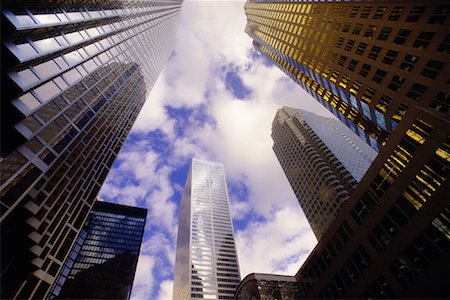 simsearch:700-00082181,k - Looking Up at Office Towers and Sky Stock Photo - Rights-Managed, Code: 700-00069881