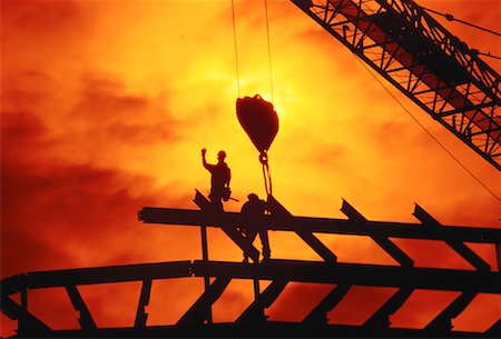 simsearch:700-00030097,k - Silhouette of Construction Workers and Crane at Sunset Calgary, Alberta, Canada Stock Photo - Rights-Managed, Code: 700-00060651