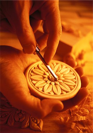 simsearch:600-00073204,k - Close-Up of Hands Carving Wooden Decoration Stock Photo - Rights-Managed, Code: 700-00061234