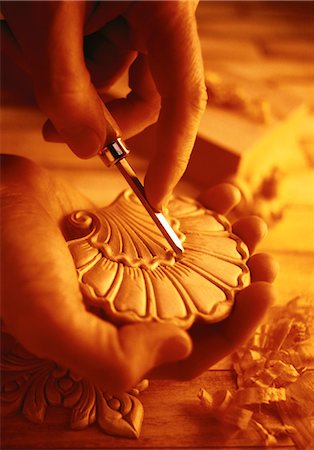 simsearch:600-00073204,k - Close-Up of Hands Carving Wooden Decoration Stock Photo - Rights-Managed, Code: 700-00061233