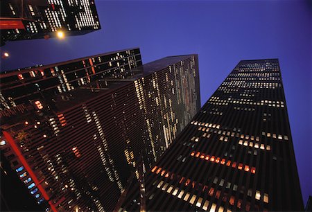 simsearch:700-00082181,k - Looking Up at Office Towers at Night, New York, New York, USA Stock Photo - Rights-Managed, Code: 700-00062200