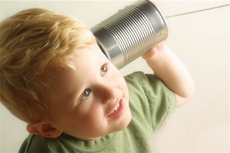 simsearch:700-00025806,k - Boy Using Tin Can Telephone Stock Photo - Rights-Managed, Code: 700-00062215