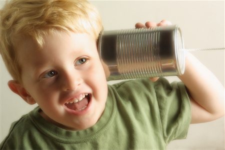 simsearch:700-00025806,k - Boy Using Tin Can Telephone Stock Photo - Rights-Managed, Code: 700-00062216