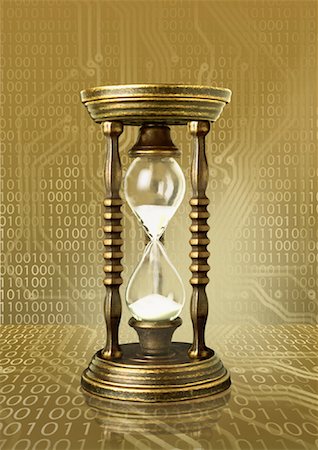 simsearch:700-00040444,k - Hourglass with Circuit Board And Binary Code Stock Photo - Rights-Managed, Code: 700-00062319
