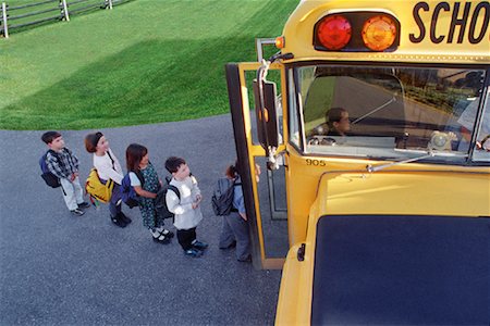 school kids in line outside - Children Boarding School Bus Stock Photo - Rights-Managed, Code: 700-00062979