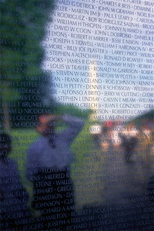 Close-Up of Vietnam Veterans Memorial with Reflections, Washington, DC, USA Stock Photo - Rights-Managed, Code: 700-00074441