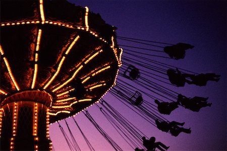 Amusement Park Ride at Night Stock Photo - Rights-Managed, Code: 700-00074725