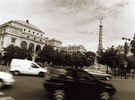 Blurred View of City Traffic Paris, France Stock Photo - Rights-Managed, Code: 700-00075038