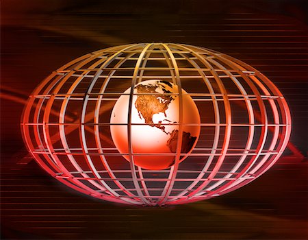 simsearch:700-00280293,k - Globe in Wire Oval North and South America Stock Photo - Rights-Managed, Code: 700-00075375
