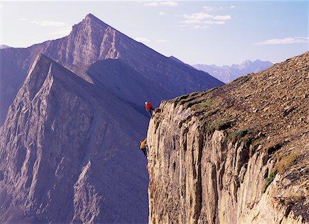 Mountain Climbers on Canadian Rockies Canmore, Alberta, Canada Stock Photo - Rights-Managed, Code: 700-00075875