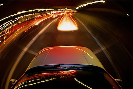 simsearch:700-00089787,k - Blurred View of Highway Traffic With Light Trails at Night Stock Photo - Rights-Managed, Code: 700-00076024