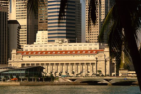 fullerton hotel - Fullerton Hotel and Harbor Singapore Stock Photo - Rights-Managed, Code: 700-00076622