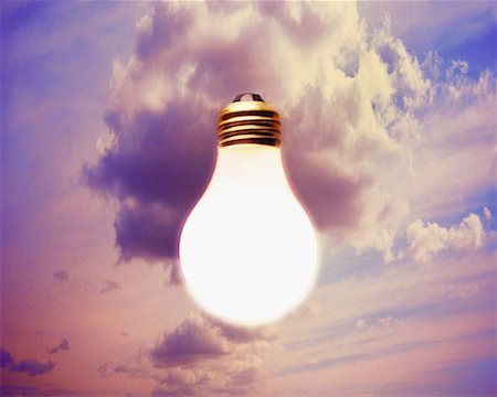 simsearch:700-00077410,k - Glowing Lightbulb in Sky Stock Photo - Rights-Managed, Code: 700-00076713