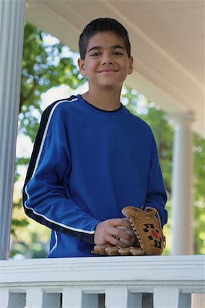 simsearch:700-00097991,k - Portrait of Boy on Porch with Baseball Glove Stock Photo - Rights-Managed, Code: 700-00077201