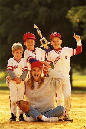 Portrait of Little League Baseball Players with Coach and Trophy Stock Photo - Rights-Managed, Code: 700-00077924