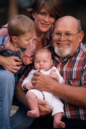 Portrait of Mother with Sons and Grandfather Outdoors Stock Photo - Rights-Managed, Code: 700-00078283