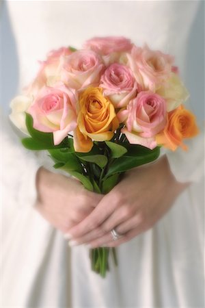 simsearch:700-00078450,k - Close-Up of Bride Holding Bouquet Of Roses Stock Photo - Rights-Managed, Code: 700-00078459