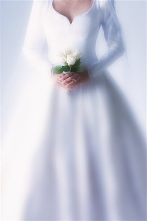 simsearch:700-00078450,k - Bride Holding Bouquet of Roses Stock Photo - Rights-Managed, Code: 700-00078451
