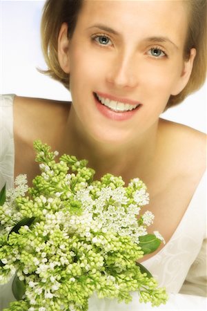 simsearch:700-00078450,k - Portrait of Bride Holding Bouquet Of Flowers Stock Photo - Rights-Managed, Code: 700-00078464