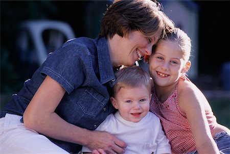 simsearch:700-00080994,k - Mother, Daughter and Baby Sitting Outdoors Stock Photo - Rights-Managed, Code: 700-00078550