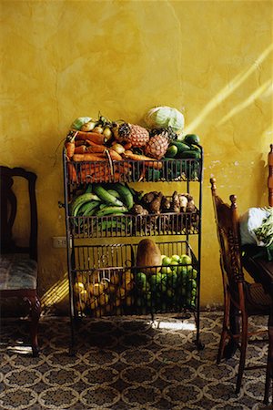 Vegetable Cart in Restaurant Havana, Cuba Stock Photo - Rights-Managed, Code: 700-00078621