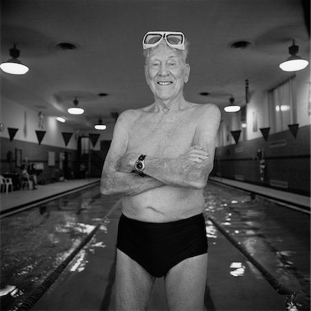 simsearch:700-00057270,k - Portrait of Mature Man in Swimwear at Swimming Pool Stock Photo - Rights-Managed, Code: 700-00078663