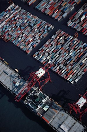 simsearch:700-00159151,k - Aerial View of Container Port Kwai Chung, Hong Kong Stock Photo - Rights-Managed, Code: 700-00079550