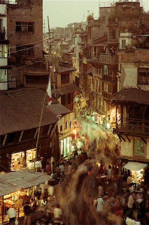 Blurred View of People Shopping In Asan Tole Bazaar Kathmandu, Nepal Stock Photo - Rights-Managed, Code: 700-00079575