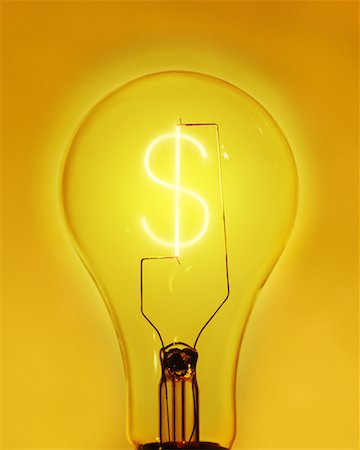 simsearch:700-00453204,k - Glowing Lightbulb with Dollar Sign as Filament Stock Photo - Rights-Managed, Code: 700-00079809
