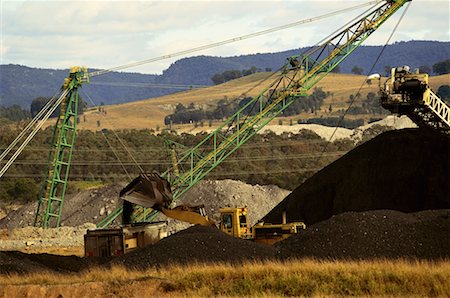 Machines à Coal Mine Singleton, le chasseur New South Wales, Australie Photographie de stock - Rights-Managed, Code: 700-00071444
