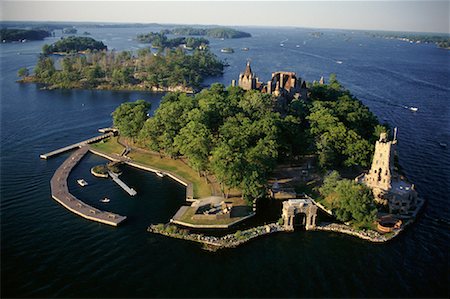 Aerial View of Heart Island and Boldt Castle 1,000 Islands, New York, USA Stock Photo - Rights-Managed, Code: 700-00071501