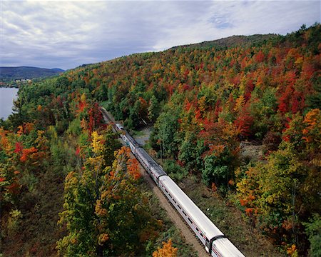 simsearch:700-00082926,k - Train through Trees in Autumn Adirondack Mountains New York, USA Stock Photo - Rights-Managed, Code: 700-00072191